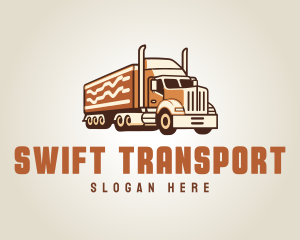 Brown Logistics Truck logo design