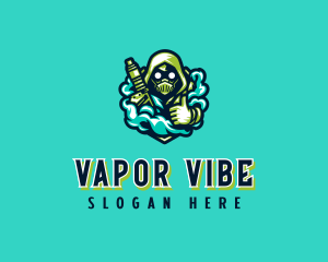 Vaporizer - Vaping Smoke Gas Mask logo design