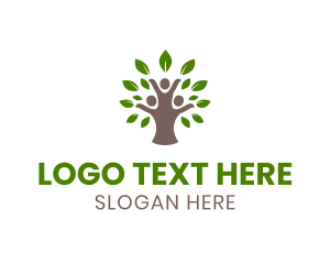 Interactive - Abstract People Tree logo design
