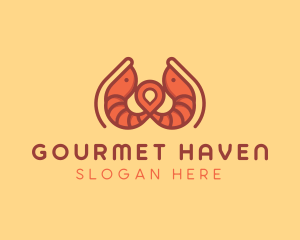 Shrimp Restaurant Location logo design