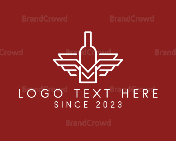 Wine Bottle Wings Logo