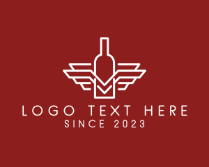 Event Management - Wine Bottle Wings logo design