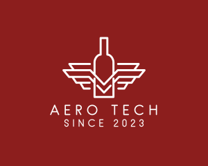 Aero - Wine Bottle Wings logo design