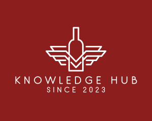 Whisky - Wine Bottle Wings logo design