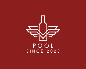 Bar - Wine Bottle Wings logo design