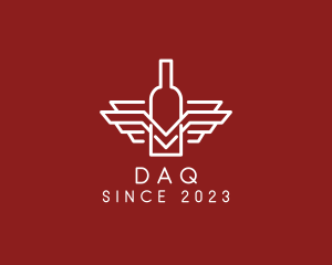 Wine Bottle Wings logo design
