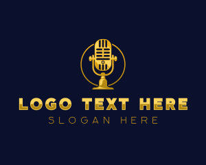 Singing - Audio Podcast Microphone logo design