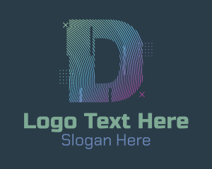 Youtube Channel - Modern Glitch Letter D logo design