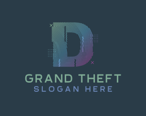 Vlogger - Modern Glitch Letter D logo design