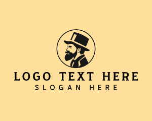 Suit - Gentleman Fashion Hat logo design