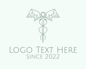 Medical - Rod of Aesculapius Acupuncture logo design