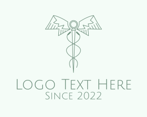 Medicine - Rod of Aesculapius Acupuncture logo design