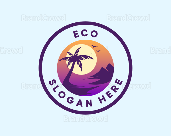 Tropical Island Ocean Logo