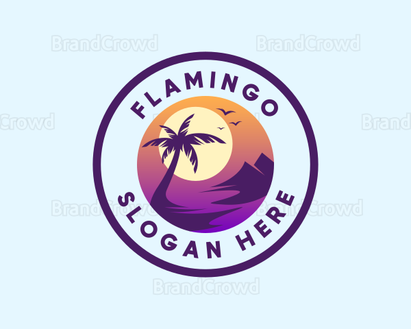 Tropical Island Ocean Logo