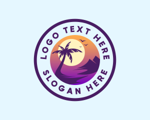 Resort - Tropical Island Ocean logo design