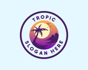 Tropical Island Ocean  logo design