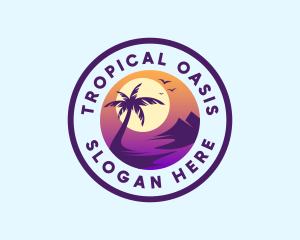 Tropical Island Ocean  logo design