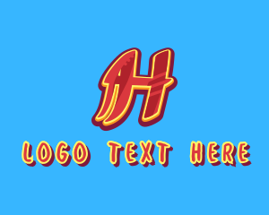 Letter H - Graffiti Art Letter H logo design
