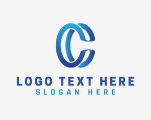 Internet Provider - Double Letter C Cuff App logo design