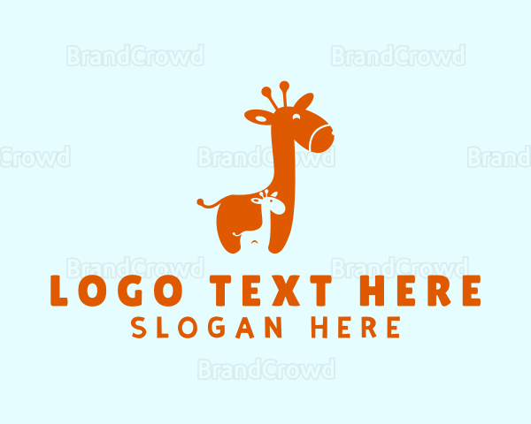 Cute Orange Giraffe Logo