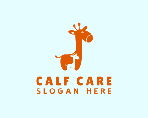 Cute Orange Giraffe logo design