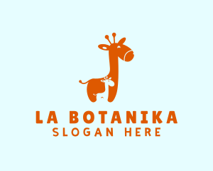 Childcare - Cute Orange Giraffe logo design