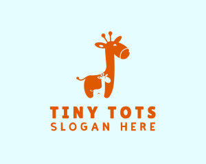 Babysitting - Cute Orange Giraffe logo design
