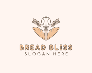 Baguette - Whisk Baguette Bread logo design