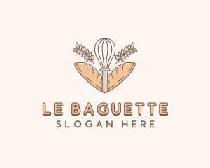 Baguette - Whisk Baguette Bread logo design