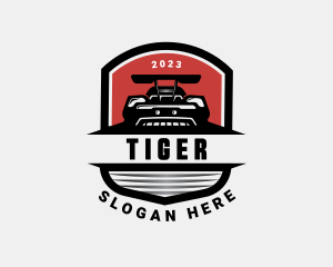 Sports Car - Sports Car Automotive Badge logo design