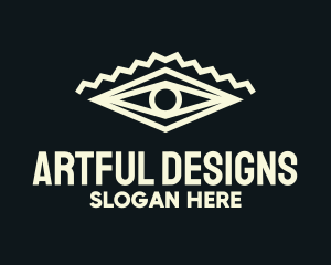 Diamond Geometric Eye logo design