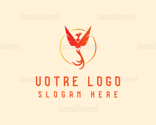 Mythical Creature Phoenix Logo