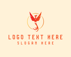 Mythical Creature Phoenix logo design