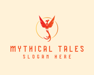 Mythical Creature Phoenix logo design