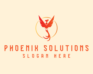 Mythical Creature Phoenix logo design