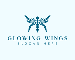 Medical Wing Caduceus logo design