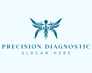 Diagnostic - Medical Wing Caduceus logo design