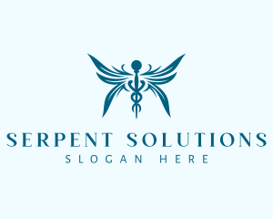 Medical Wing Caduceus logo design