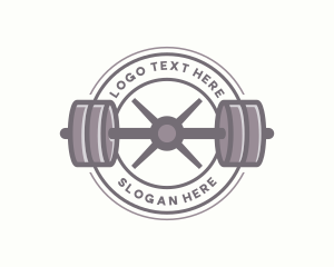 Weights - Barbell Workout Gym logo design