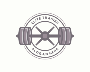 Barbell Workout Gym Training logo design