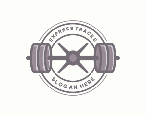 Barbell Workout Gym Training logo design