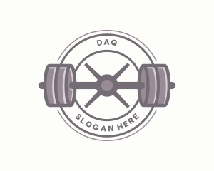 Emblem - Barbell Workout Gym logo design