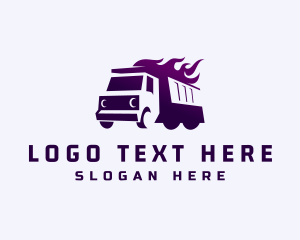 Flame - Flaming Dump Truck logo design