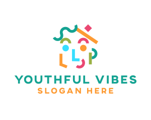 Youth - Colorful Face Shapes logo design