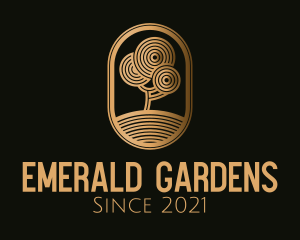 Gold Zen Garden Tree logo design