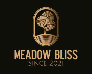 Meadow - Gold Zen Garden Tree logo design