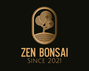 Gold Zen Garden Tree logo design