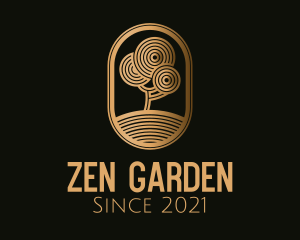 Gold Zen Garden Tree logo design