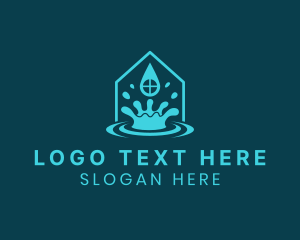 Lease - House Droplet Cleaning logo design