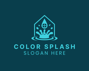 House Droplet Cleaning  logo design